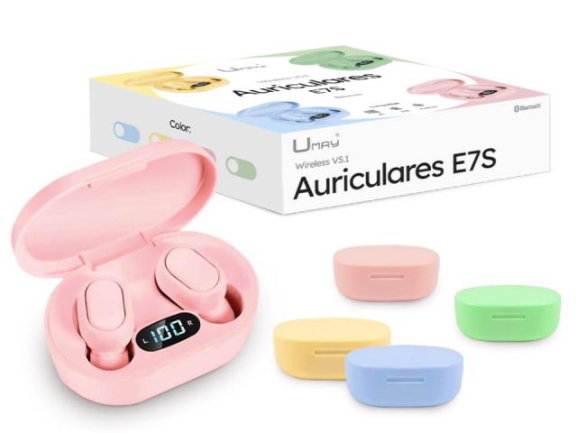 AURICULAR BLUETOOCH PASTEL CON CAJA CARGADORA 