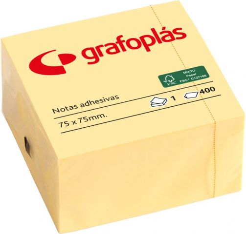 BLOC 400 NOTAS ADHESIVAS 76X76 MM. AMARILLO
