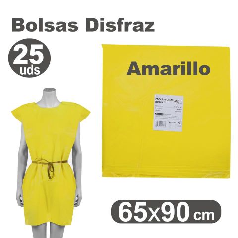 BOLSA DISFRAZ 65X90 AMARILLO, PACK 25U.