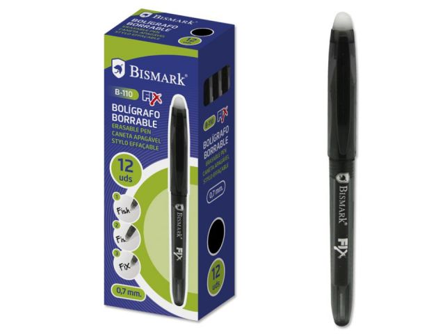 BOLIGRAFO BORRABLE CAPUCHON NEGRO