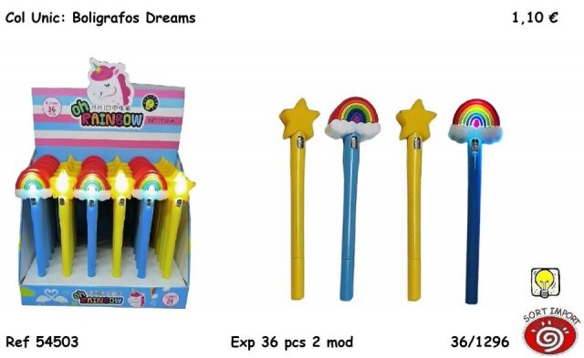 BOLIGRAFO RAINBOW CON LUZ