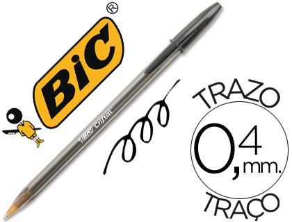 BOLIGRAFO BIC CRISTAL NEGRO, CAJA 50 UNIDADES