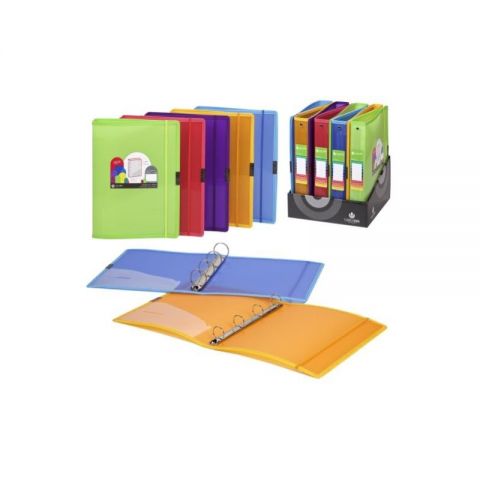 CARPETA ANILLAS PP DUNE A4 4A.25MM. GOMA SURT.