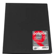 CARPETA Fº 10 FUNDAS POLIPLAS NEGRA