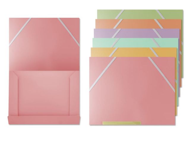CARPETA GOMAS Y SOLAPAS PASTEL A4