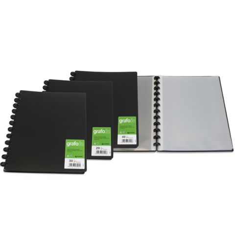 CARPETA A4 40 FUNDAS PP GRAFO IN NEGRO