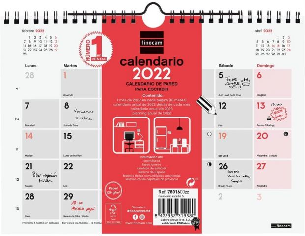 CALENDARIO PARED ESCRIBIR S 78016