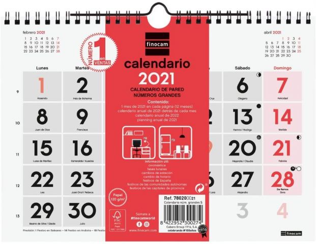 CALENDARIO PARED Nª GRANDES S 78020