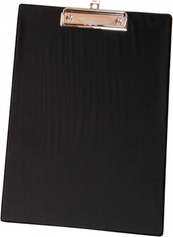PLACA CON PINZA A4 PVC NEGRA