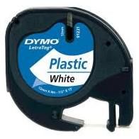 CINTA DYMO LETRATAG NEG-BLANCO PLAST.