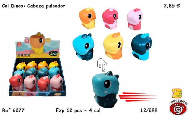COCHES DINOS RETRO PULSADOR CABEZA EXP12 SURT