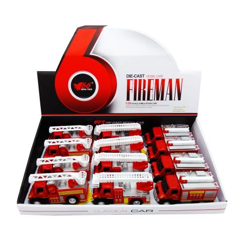 COCHE RETRO BOMBEROS METAL 13CM S+L