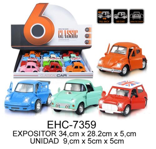 COCHE METAL VINTAGE LUZ Y SONIDO EXP-12 SURT