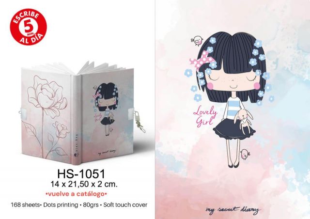 DIARIO A5 CANDADO FANTASIA 4 MODELOS