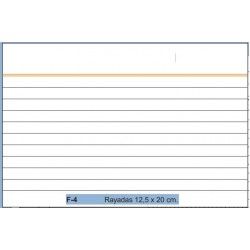 FICHA RAYADA 12,5X20 CM.  .