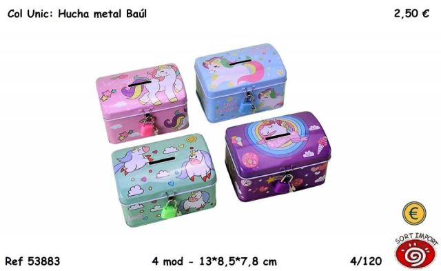 HUCHA METAL BAUL UNICORNIO