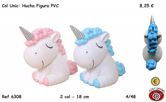 HUCHA FIGURA UNICORNIO PVC