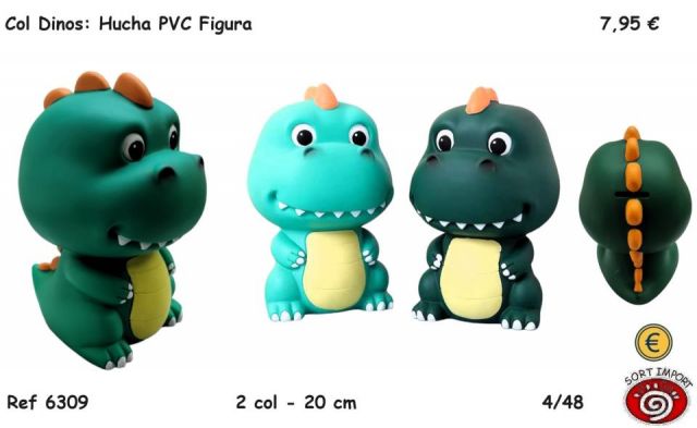 HUCHA FIGURA DINOS PVC 