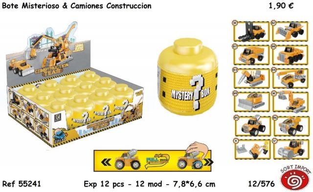 JUEGO BOTE MISTERIOSO Y BLOQUES CONSTRUCION