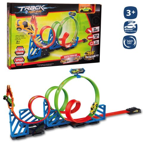 JUEGO PISTA LOOPING 4 GIROS +1 COCHE