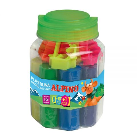 JUEGO ALPINO PLASTIL.8COL.+10 MOL.+RODILL.