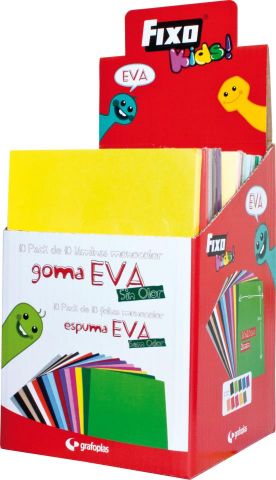 LAMINA GOMA EVA A4 COLORES SURT, 10 UNIDADES