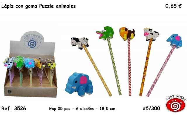 LAPICEROS CON GOMA ANIMALES EX-25 UNI