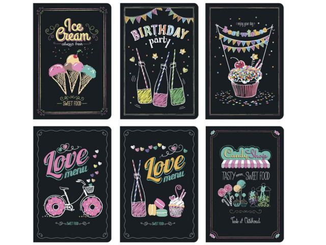 LIBRETA A6 C/BRILLANTINA LOVE MENU