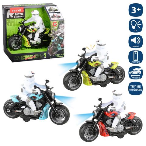 MOTO CUSTOM FRICCION LUZ Y SONIDO 19X13