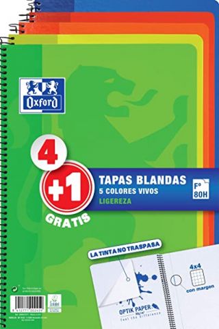 PACK 4+1 BLOC Fº 80H. T.BLANDA CUAD.