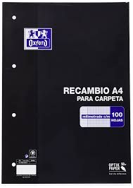 RECAMBIO A4 MM. 100H. 4 T. OXFORD