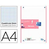 RECAMBIO OXFORD A4 100H.5X5  1 COL.BANDA ROSA CL