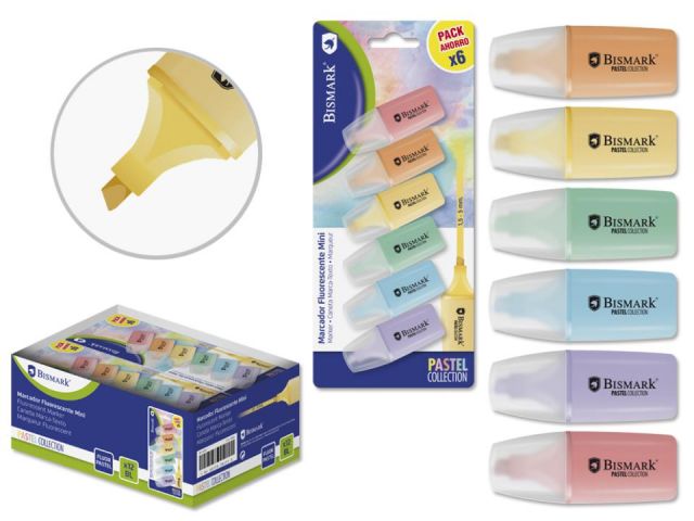 MINI ROTULADOR FLUOR PASTEL, BLISTER 6/C.