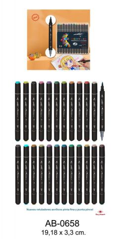 ROTULADORES ACRILICOS EST, 24 COLORES