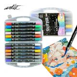 ESTUCHE 12 ROTULADORES 2 EN 1 24 COL GLITTER
