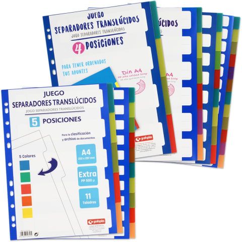 SEPARADORES A4 PP 12 POS./2X6 COL.11T